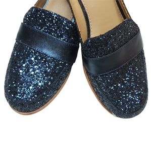 True Ivy Navy glitter mules Size:7M